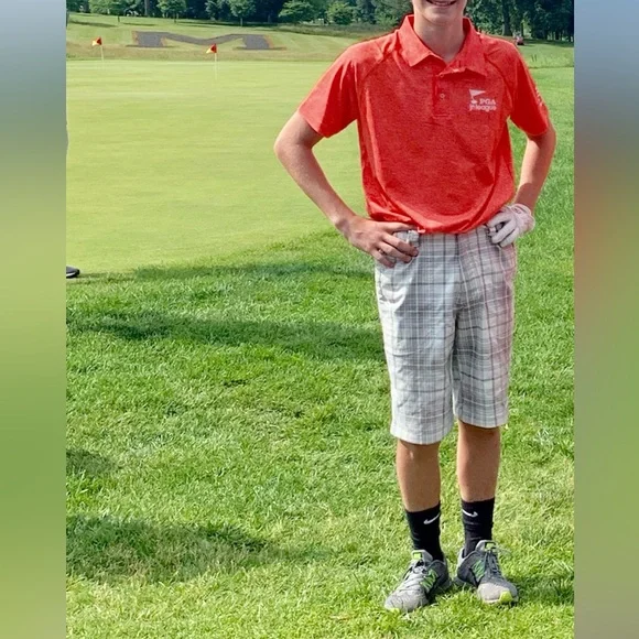 Nike Golf Tour Performance Bundle Gray and Green Plaid Boys Size Large - Picture 16 of 16